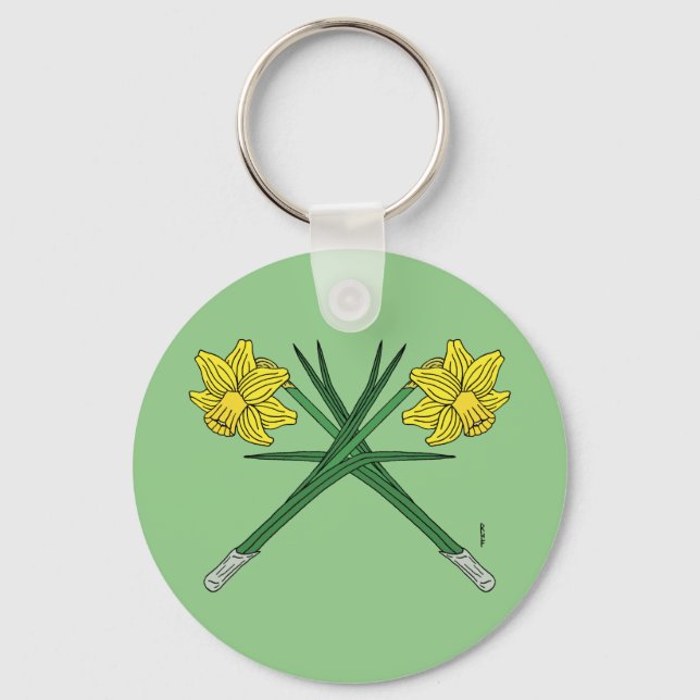 Daffodils Crossed Keychain (Front)