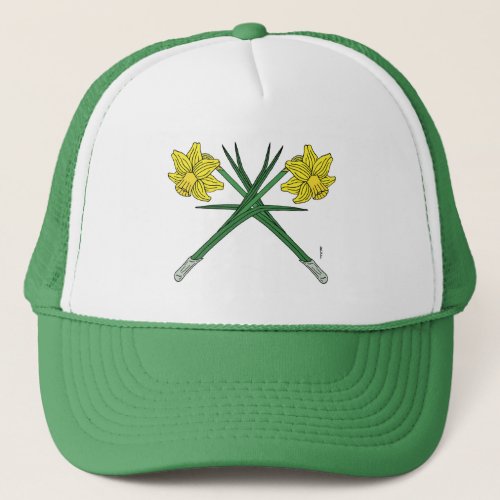 Daffodils Crossed Trucker Hat