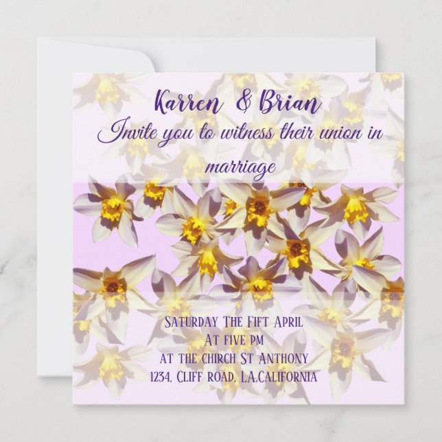 Daffodils Custom  Wedding Invitation (Front)