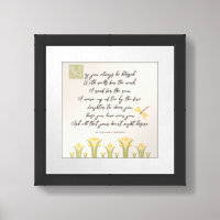Daffodils Dragonfly Gaelic Blessing Framed Poster