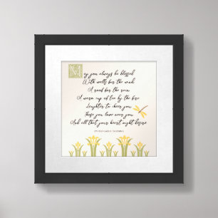 Daffodils Dragonfly Gaelic Blessing Framed Poster