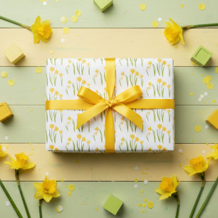 Daffodils Easter Spring Floral Pattern Bulbs Gift Wrapping Paper Sheets