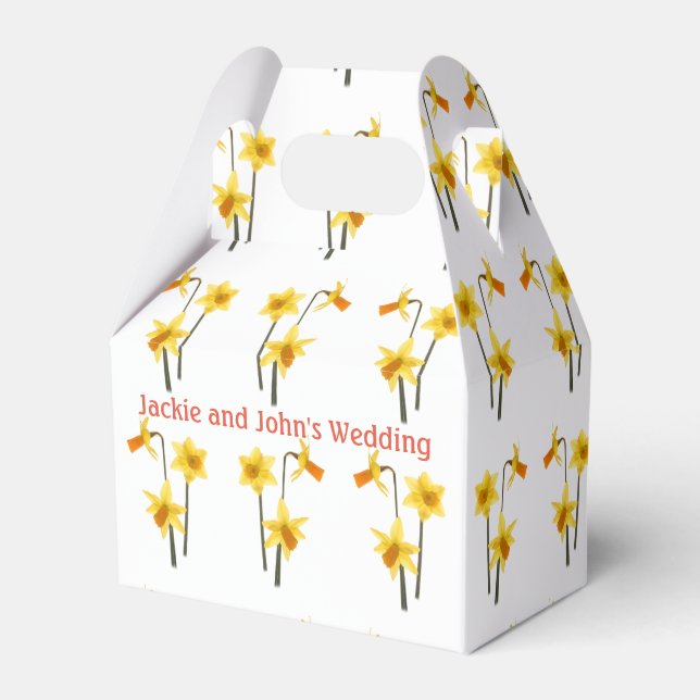 Daffodils, Fabric Pattern. Favor Boxes (Front Side)