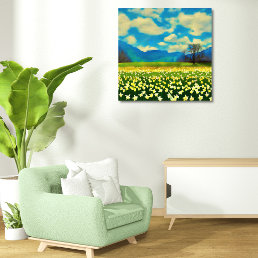 Daffodils fields - painting photo print