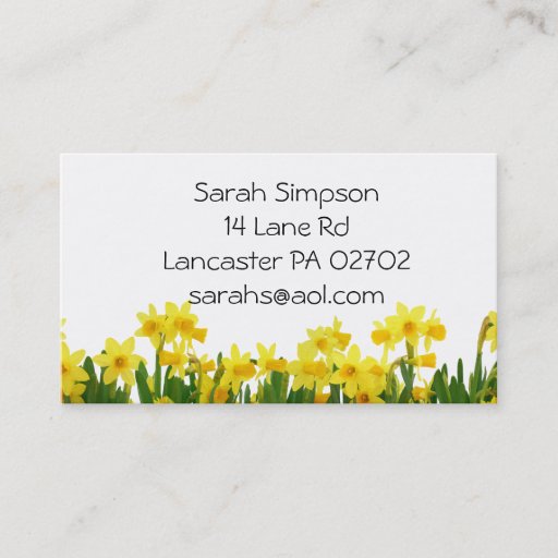 Customizable daffodils flower business cards