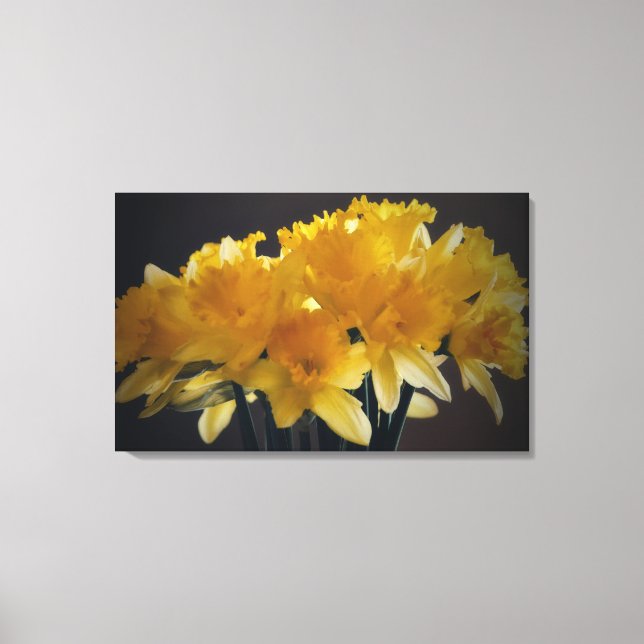 Daffodils Flower Canvas Photographic Art Print (Front)