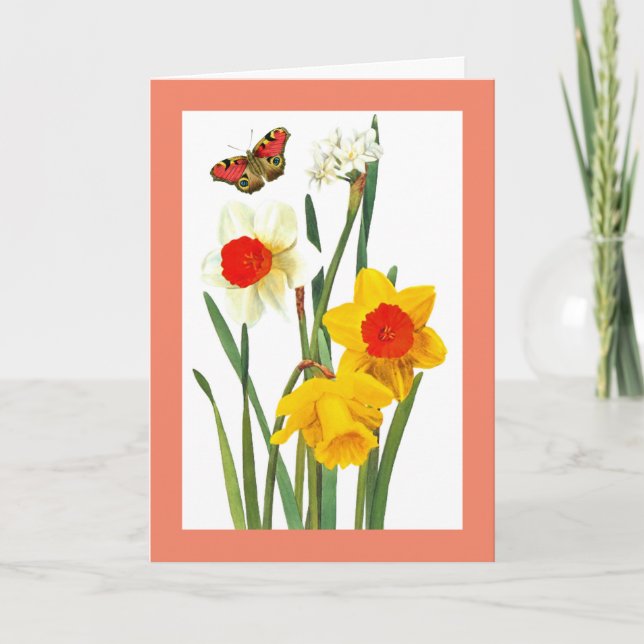 Daffodils Folded Thank You Card (Front)