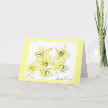 Daffodils Greeting Card by SaraAnnsArtShop at Zazzle