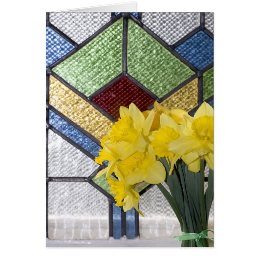 daffodils in an english stained glass window (Front)