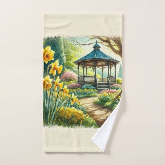 Daffodils in Spring  Watercolor Hand Towel (Hand Towel)