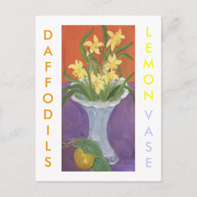DAFFODILS LEMON VASE POSTCARD (Front)