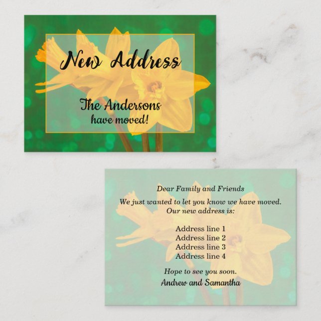 Daffodils New Address Announcement (Front/Back)