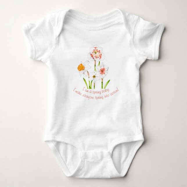 Daffodils on a Baby Bodysuit (Front)