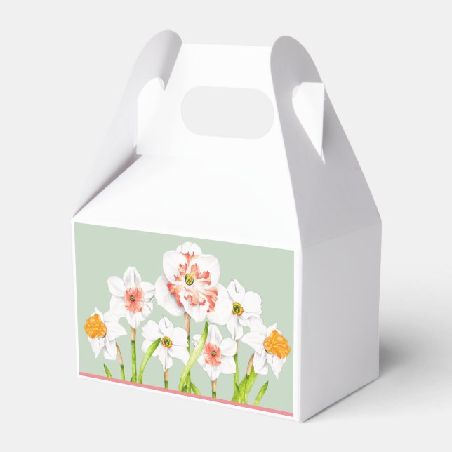 Daffodils on a Gable Favor Box (Front Side)