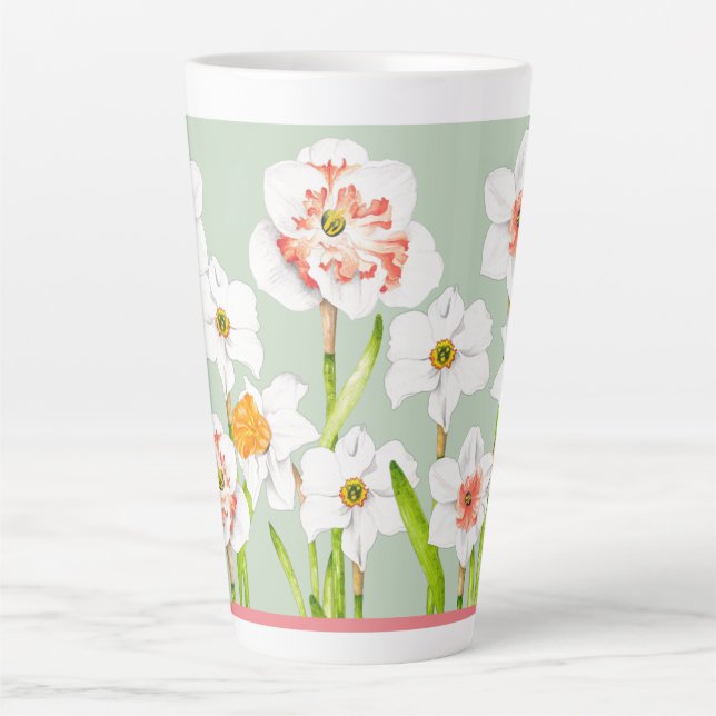 Daffodils on a Large Latte Mug (Front)