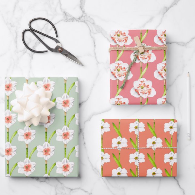 Daffodils on a Wrapping Paper Set (A) (Front)