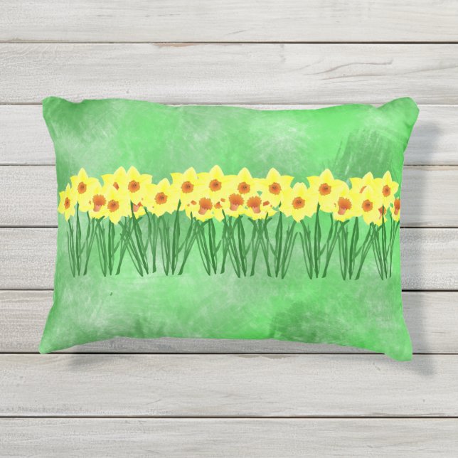 Daffodils Outdoor Accent Pillow (Back)