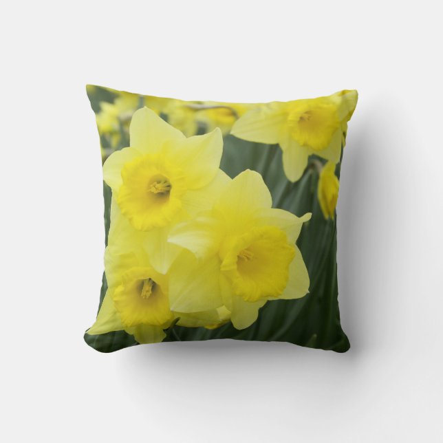 Daffodils RF) Throw Pillow (Front)