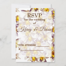 Daffodils Script , Elegant RSVP Photo Card