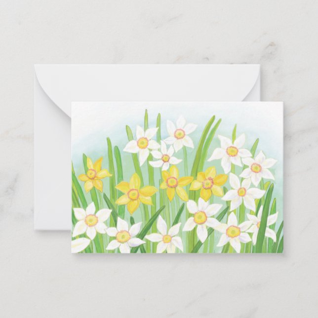 Daffodils signs of spring  note card (Front)