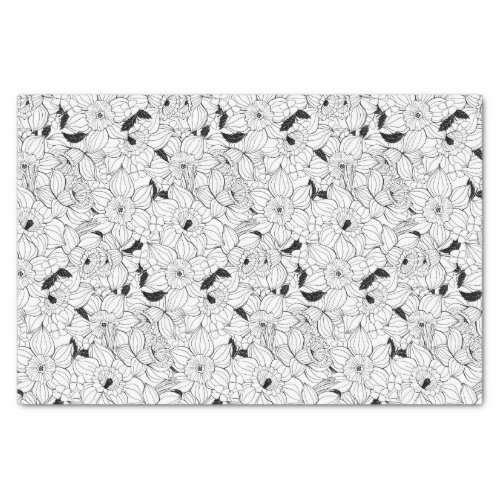 Daffodils spring floral pattern tissue paper