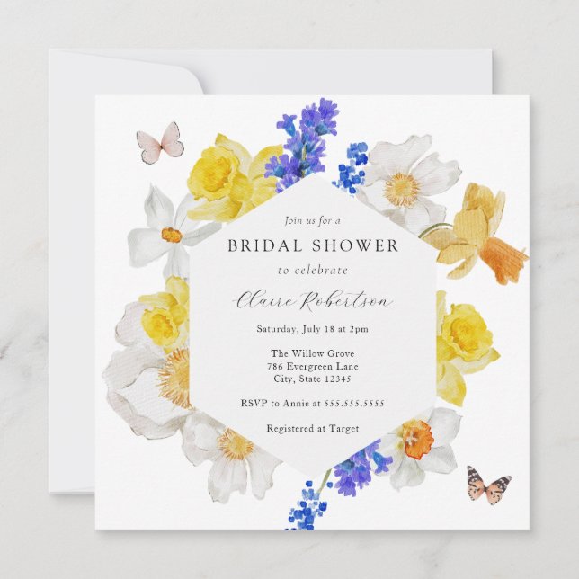 Daffodils Spring Flowers Bridal Shower Invitation (Front)