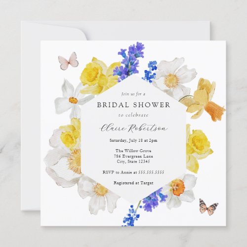 Daffodils Spring Flowers Bridal Shower Invitation