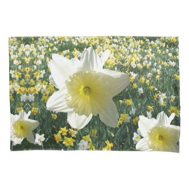 Daffodils Spring Flowers Field Pillow Case (Front)