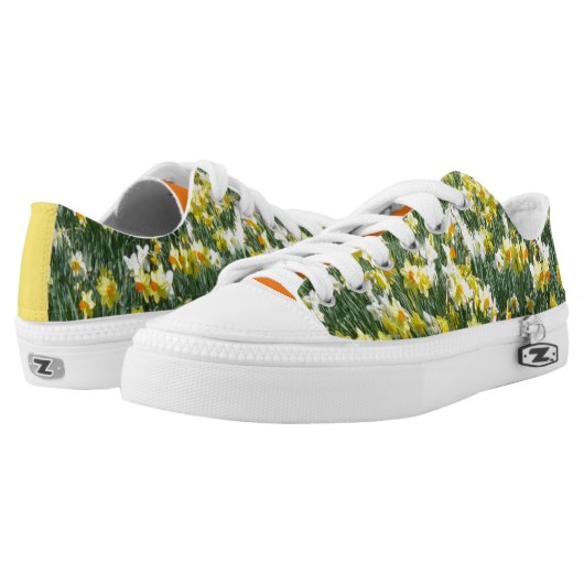 Daffodils Spring Flowers Low Top Zipz Shoes (Pair)