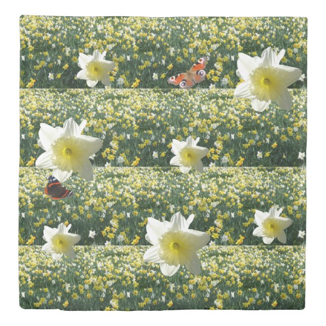 Daffodils Spring Flowers Pattern Duvet Cover (Front)