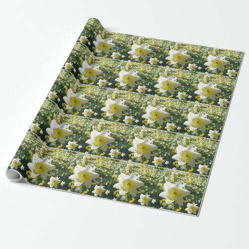 Daffodils Spring Flowers Pattern Wrapping Paper