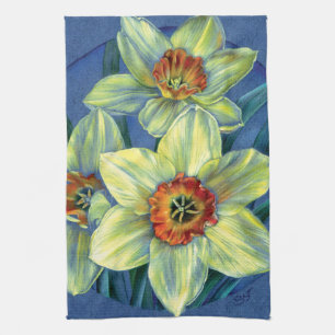 ‘Daffodils – the joys of spring’ kitchen towel