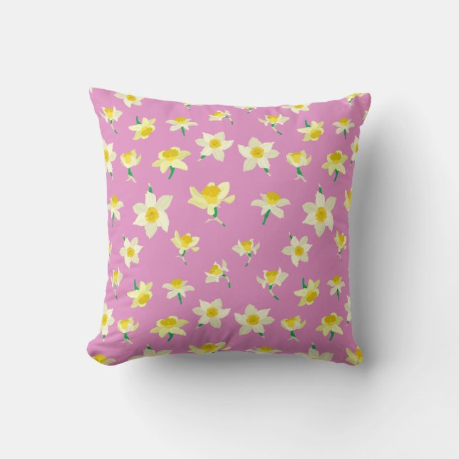 Daffodils. Throw Pillow (Front)