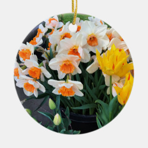 Daffodils & Tulips, Oregon Ceramic Ornament