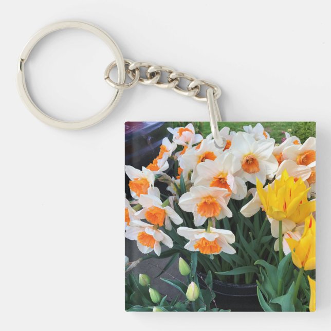 Daffodils & Tulips, Oregon Keychain (Front)