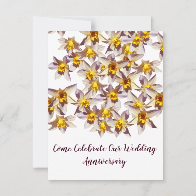 Daffodils Wedding Anniversary Invitations (Front)