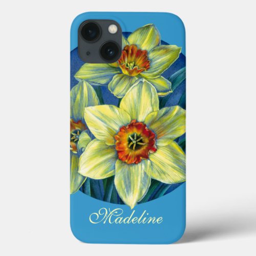 Daffodils yellow blue named  iPhone 13 case