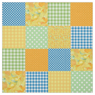 Daffy-down-Dillies Faux Patchwork Pattern Fabric