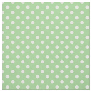 Daffy-down Dillies White Polka Dots on Leaf Green Fabric