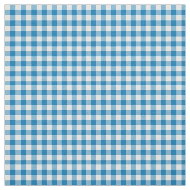 Daffy-downDillies Blue White Check Gingham Pattern Fabric (Swatch)