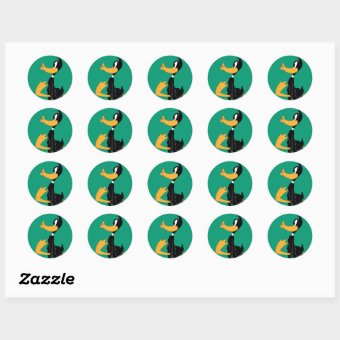 DAFFY DUCK™ Being Crazy Classic Round Sticker | Zazzle