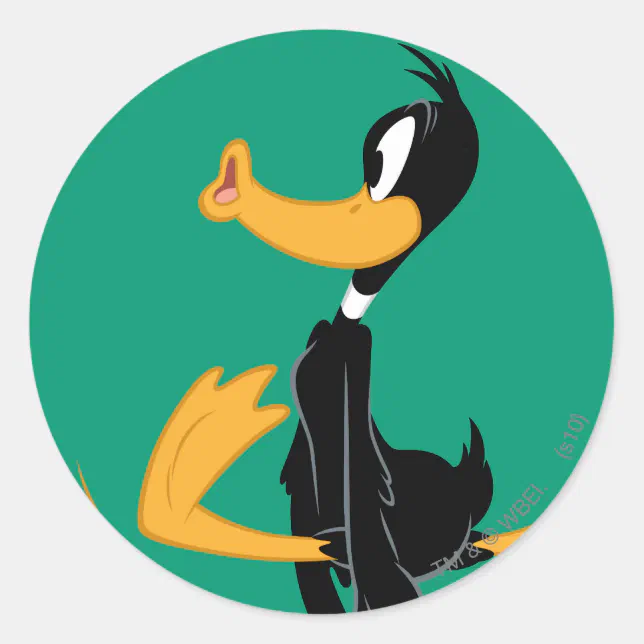 DAFFY DUCK™ Being Crazy Classic Round Sticker | Zazzle