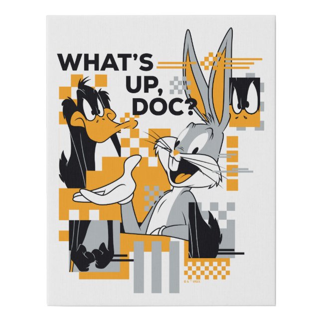 DAFFY DUCK™ & BUGS BUNNY™ Glitch Faux Canvas Print (Front)