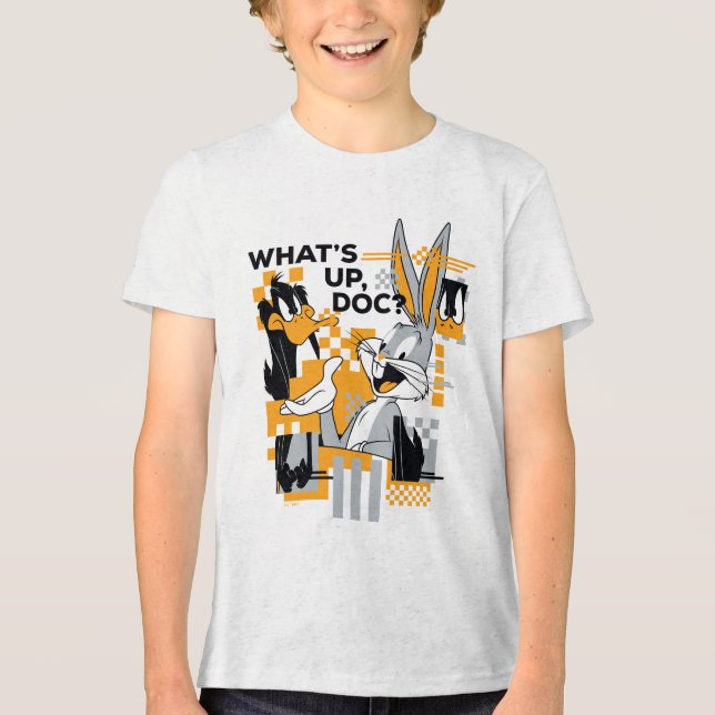 DAFFY DUCK™ & BUGS BUNNY™ Glitch Tri-Blend Shirt (Front)