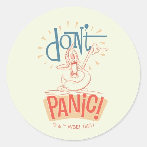 DAFFY DUCK  Dont Panic Classic Round Sticker