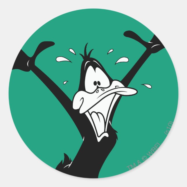 DAFFY DUCK™ Excited Classic Round Sticker (Front)