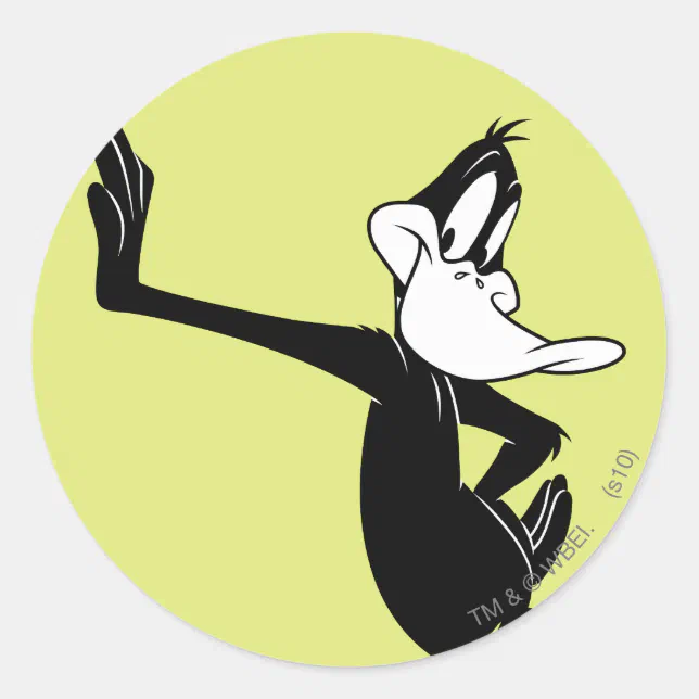 DAFFY DUCK™ Leaning Against a Wall Classic Round Sticker | Zazzle