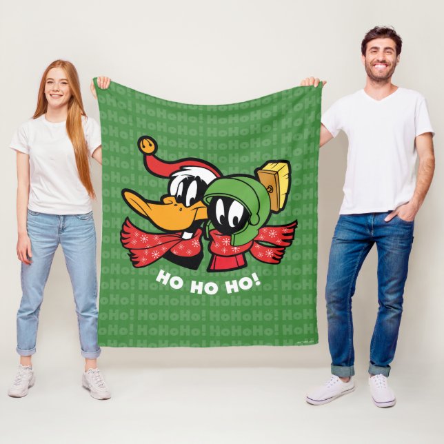 DAFFY DUCK™ & MARVIN MARTIAN™ "Ho Ho Ho!" Fleece Blanket (In Situ)