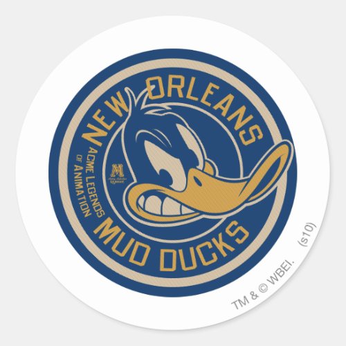 DAFFY DUCKâ Mud Ducks Round Logo Classic Round Sticker