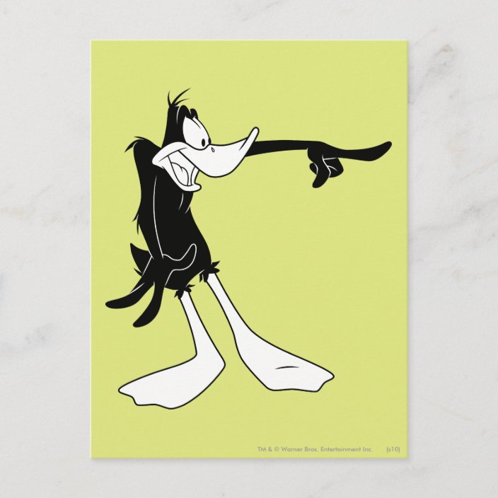 DAFFY DUCK™ Shocked and Pointing Postcard | Zazzle.com